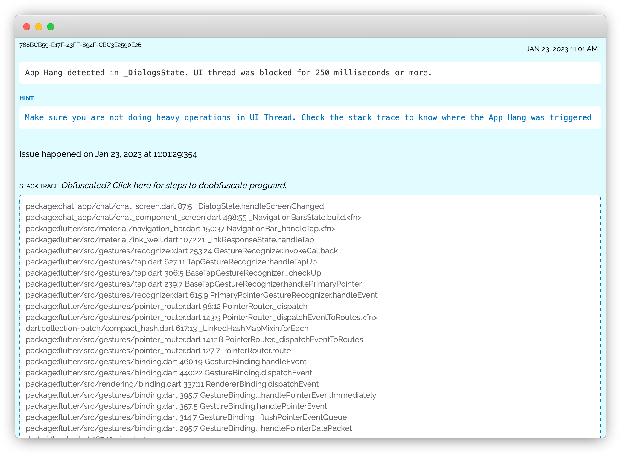 App hangs in Flutter apps (iOS and iPadOS)