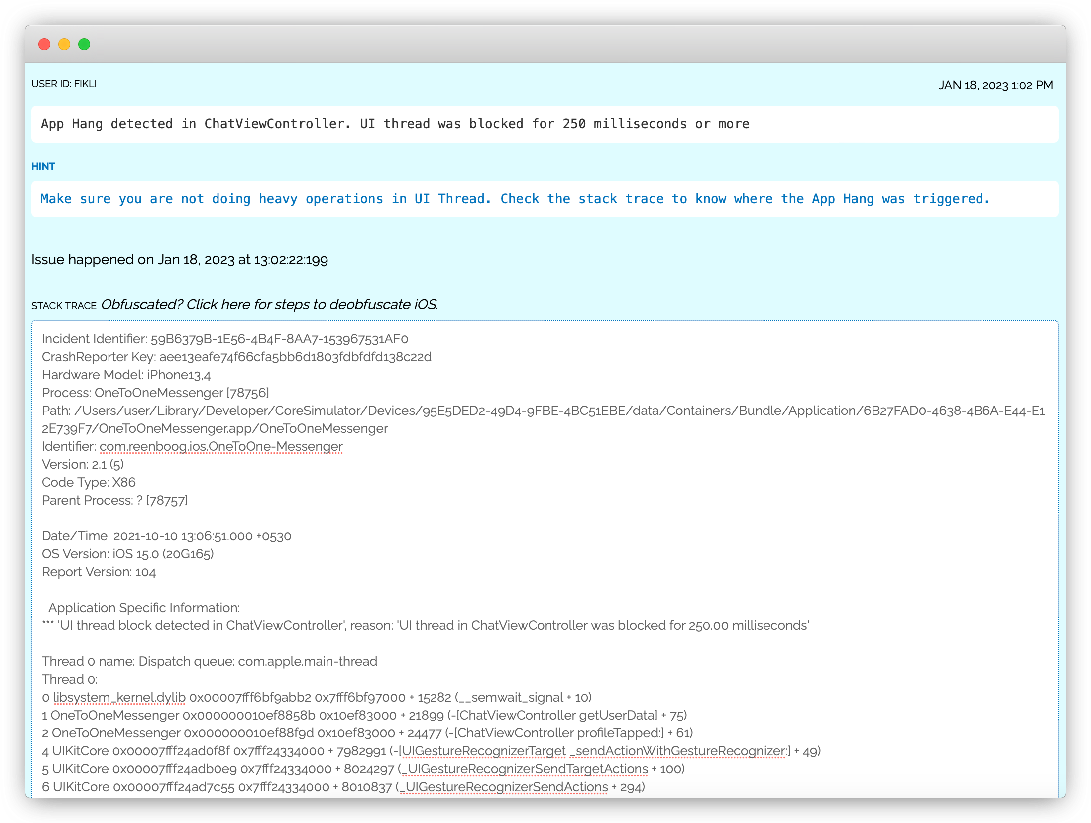 App Hangs in iOS and iPadOS apps
